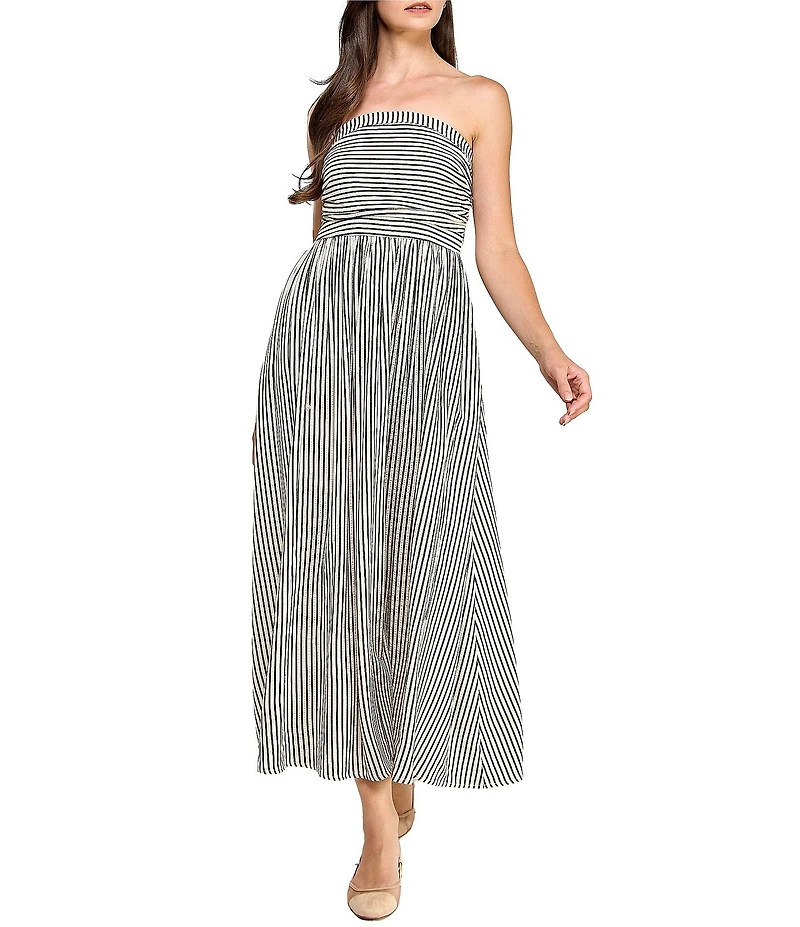 Layered With Love Strapless Stripe Maxi Dress