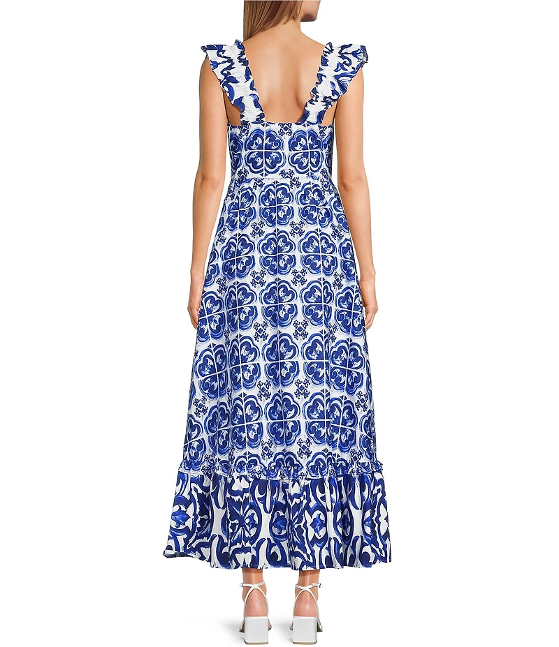 Layered With Love Tile Print Maxi Dress
