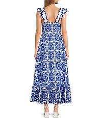 Layered With Love Tile Print Maxi Dress