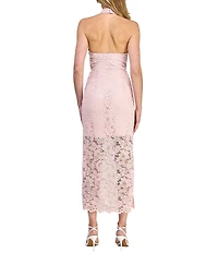 Layered With Love Valeri Lace Illusion Halter Neck Sleeveless Bodycon Midi Dress