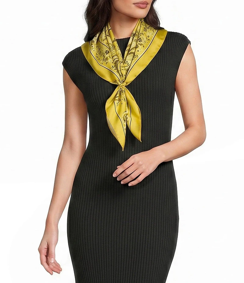 Le' AL.X Bandana Print Satin Scarf