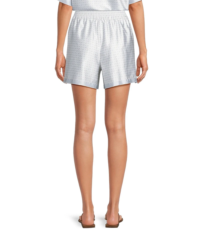 Le' AL.X Logo Print Satin High Smock Waisted Coordinating Boxing Shorts