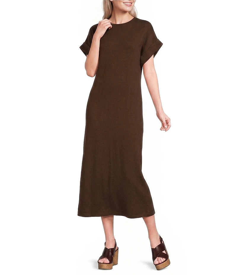 Le' AL.X Crewneck Short Sleeve Maxi T-Shirt Dress