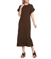 Le' AL.X Crewneck Short Sleeve Maxi T-Shirt Dress