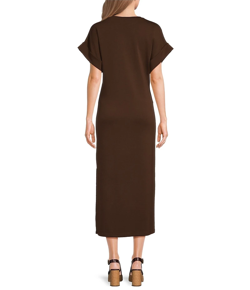 Le' AL.X Crewneck Short Sleeve Maxi T-Shirt Dress