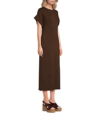 Le' AL.X Crewneck Short Sleeve Maxi T-Shirt Dress