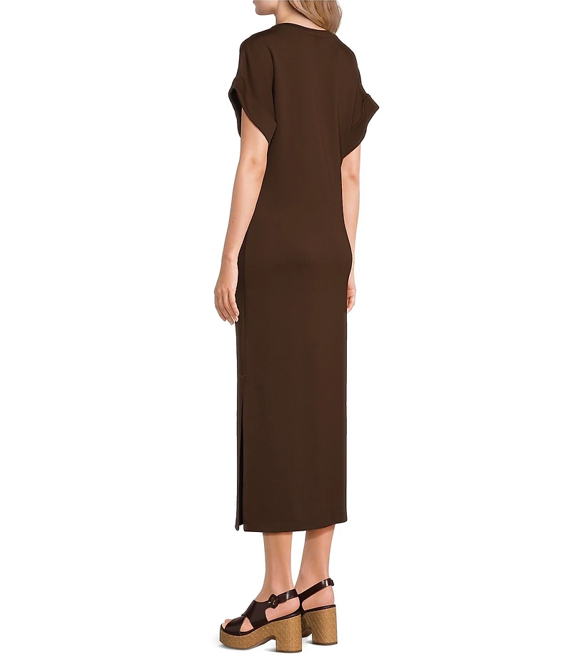 Le' AL.X Crewneck Short Sleeve Maxi T-Shirt Dress