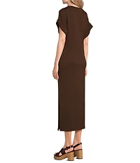 Le' AL.X Crewneck Short Sleeve Maxi T-Shirt Dress