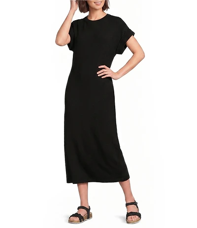 Le' AL.X Crewneck Short Sleeve Maxi T-Shirt Dress