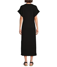 Le' AL.X Crewneck Short Sleeve Maxi T-Shirt Dress