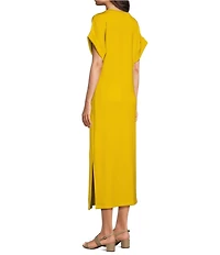 Le' AL.X Crewneck Short Sleeve Maxi T-Shirt Dress