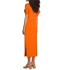 Le' AL.X Crewneck Short Sleeve Maxi T-Shirt Dress