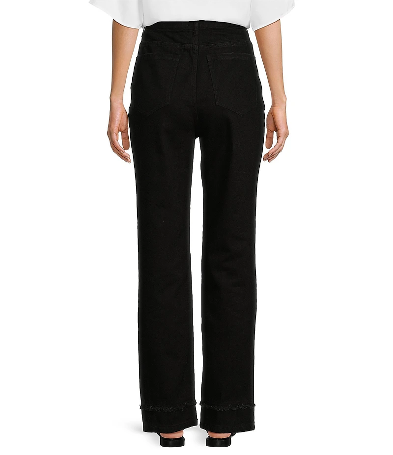 Le' AL.X Denim Built-In Western Belt High Rise Straight Leg 5-Pocket Jeans