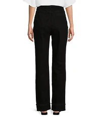 Le' AL.X Denim Built-In Western Belt High Rise Straight Leg 5-Pocket Jeans