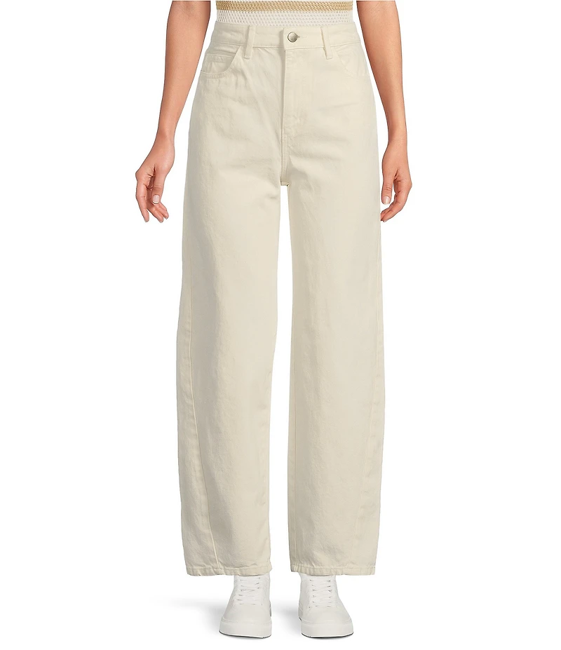 Le' AL.X Denim High Rise Twist Seam Barrel Leg Jeans