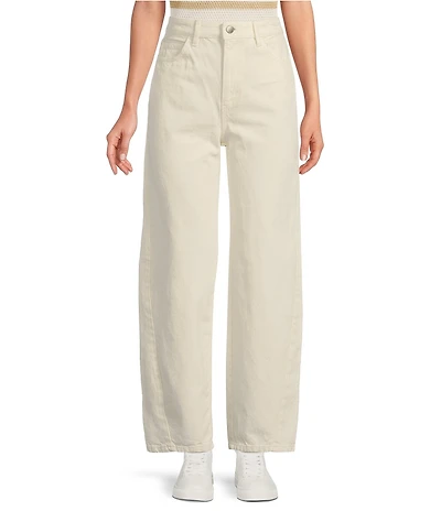 Le' AL.X Denim High Rise Twist Seam Barrel Leg Jeans