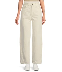 Le' AL.X Denim High Rise Twist Seam Barrel Leg Jeans