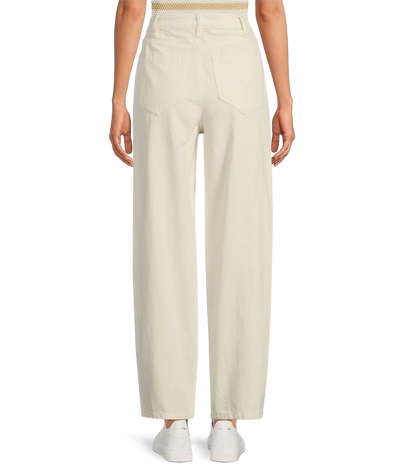 Le' AL.X Denim High Rise Twist Seam Barrel Leg Jeans