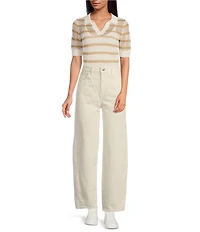 Le' AL.X Denim High Rise Twist Seam Barrel Leg Jeans