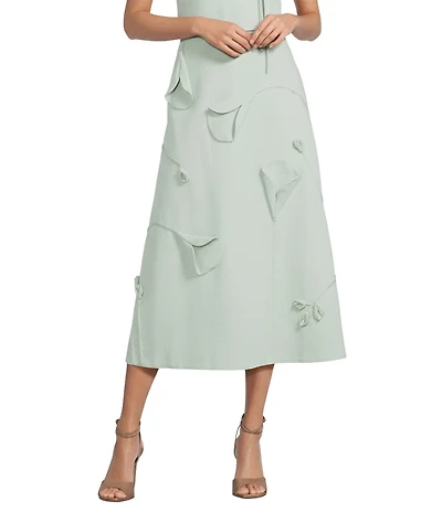 Le' AL.X Floral Applique Woven Coordinating Midi Skirt