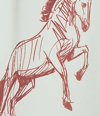 Le' AL.X Horse Print Satin High Waisted Pleated Front Wide Leg Coordinating Pants