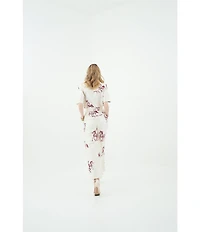 Le' AL.X Horse Print Satin High Waisted Pleated Front Wide Leg Coordinating Pants