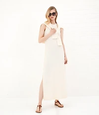Le' AL.X Jersey Stretch Knit Crew Neck Sleeveless Coordinating Shift Maxi Dress