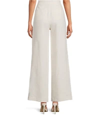 Le' AL.X Linen Embroidered Coordinating Wide Leg Pants