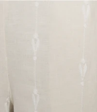 Le' AL.X Linen Embroidered Coordinating Wide Leg Pants