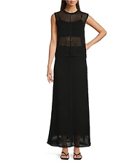 Le' AL.X Mesh Knit Crewneck Sleeveless Coordinating Tank