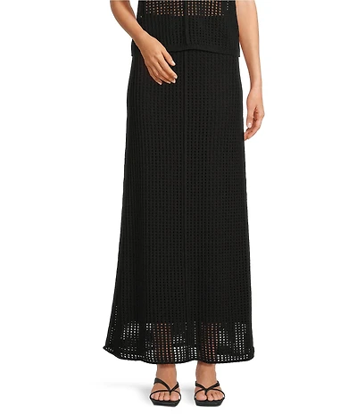 Le' AL.X Mesh Knit Mid Rise Coordinating Maxi Skirt