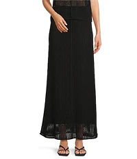 Le' AL.X Mesh Knit Mid Rise Coordinating Maxi Skirt