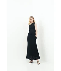 Le' AL.X Mesh Knit Mid Rise Coordinating Maxi Skirt