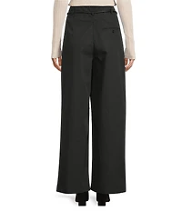 Le' AL.X Mid Rise Braided Leather Belt Ankle Length Pleated Trousers