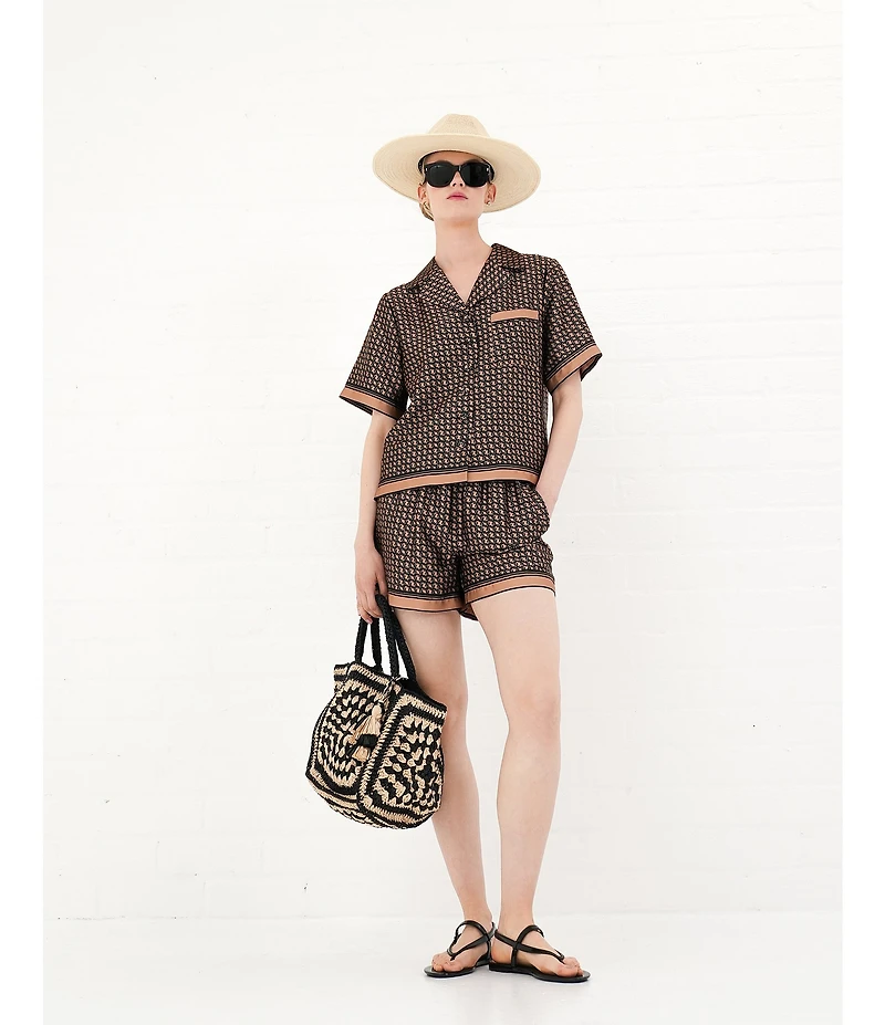 Le' AL.X Natural Paper Raffia Tiered Tassel Tote Bag