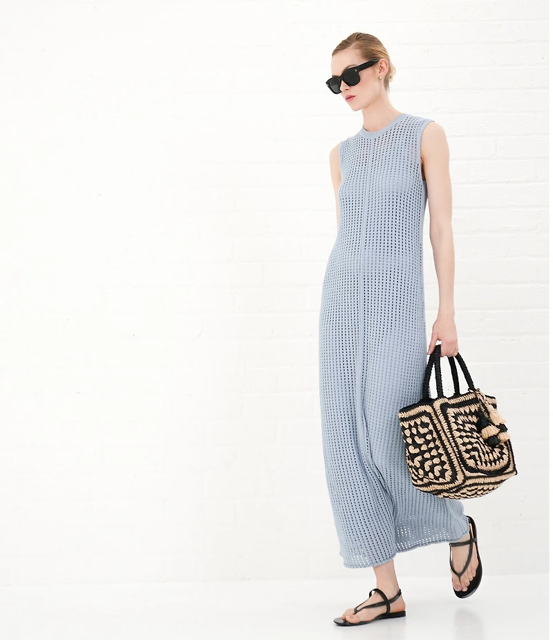 Le' AL.X Natural Paper Raffia Tiered Tassel Tote Bag