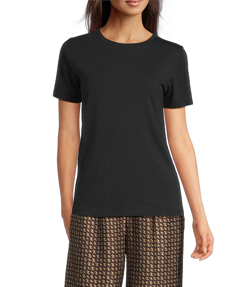 Le' AL.X Organic Cotton Knit Crew Neck Short Sleeve Tee Shirt
