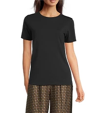 Le' AL.X Organic Cotton Knit Crew Neck Short Sleeve Tee Shirt