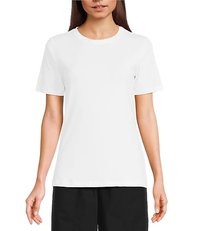 Le' AL.X Organic Cotton Knit Crew Neck Short Sleeve Tee Shirt