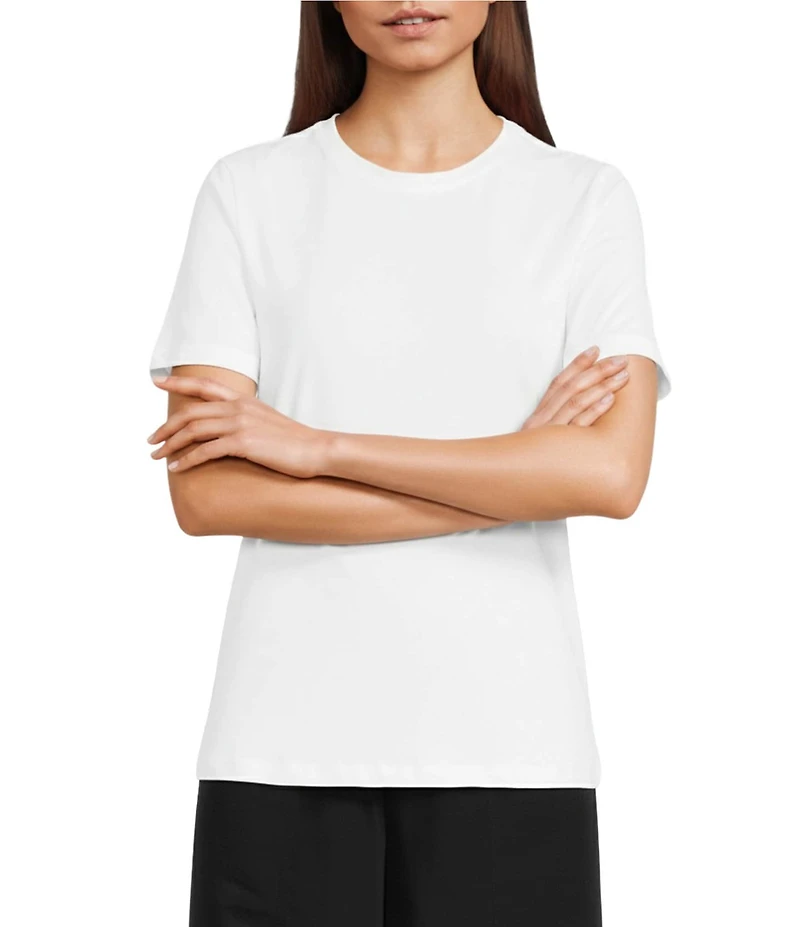 Le' AL.X Organic Cotton Knit Crew Neck Short Sleeve Tee Shirt