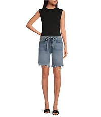 Le' AL.X Organic Pima Cotton Knit Crew Neck Sleeveless Tank Top