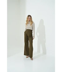 Le' AL.X Ribbed Knit Turtleneck Long Sleeve Fitted Shirt