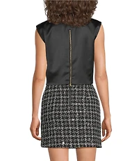 Le' AL.X Satin V-Neck Sleeveless 3D Bow Mod Crop Top