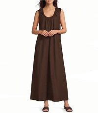 Le' AL.X Scoop Neck Sleeveless Woven A-Line Maxi Dress