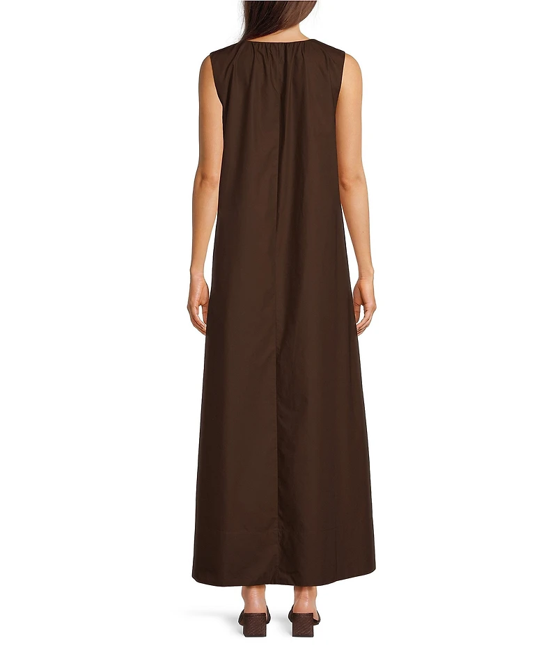 Le' AL.X Scoop Neck Sleeveless Woven A-Line Maxi Dress