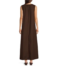 Le' AL.X Scoop Neck Sleeveless Woven A-Line Maxi Dress