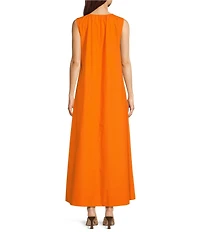 Le' AL.X Scoop Neck Sleeveless Woven A-Line Maxi Dress