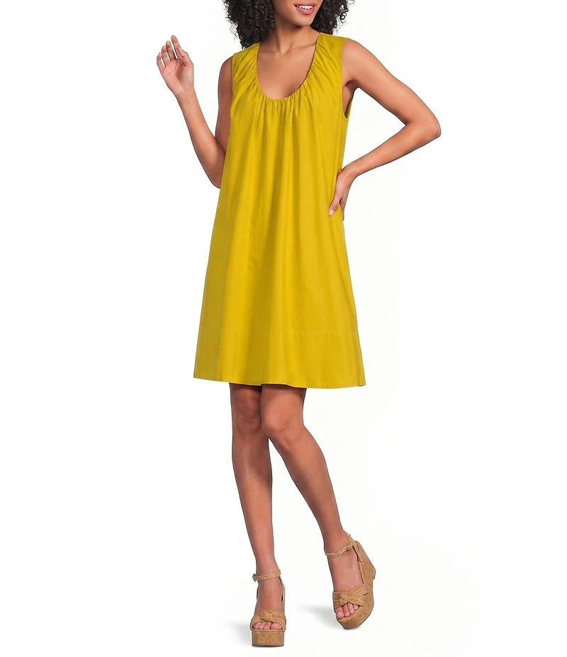 Le' AL.X Scoop Neck Sleeveless Woven A-Line Mini Dress