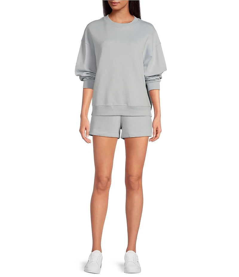 Le' AL.X Soft Organic Cotton Knit High Rise Cargo Coordinating Sweat Shorts