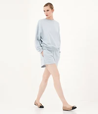 Le' AL.X Soft Organic Cotton Knit High Rise Cargo Coordinating Sweat Shorts